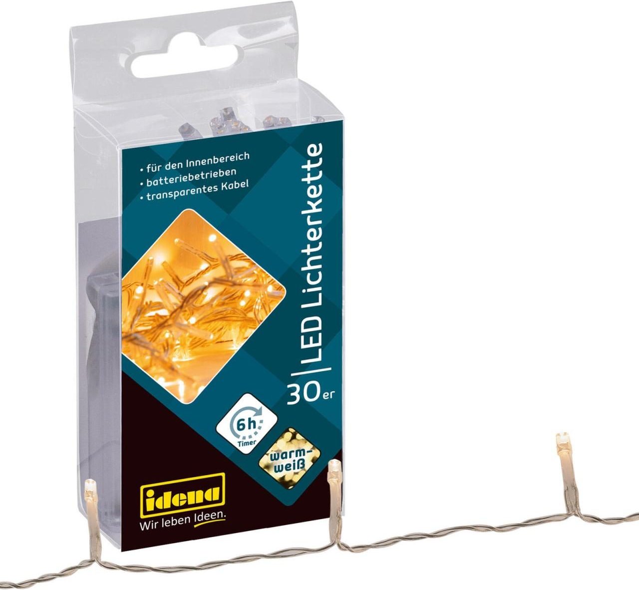 Idena Lichterkette 2.6 m transparent