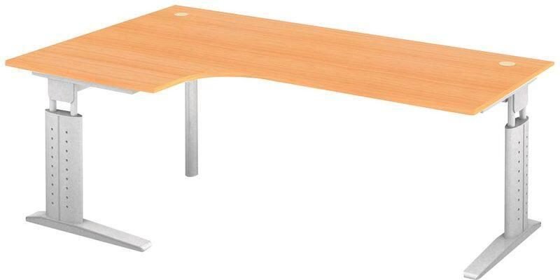 HAMMERBACHER VUS82/6/S höhenverstellbarer Schreibtisch 68 - 86 cm buche / silber