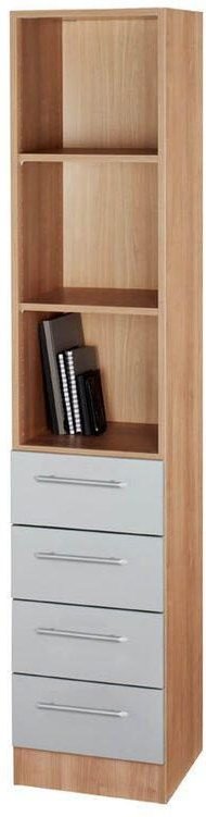 HAMMERBACHER Regalschrank 7600 RE, V7600/N/S/RE nussbaum, silber