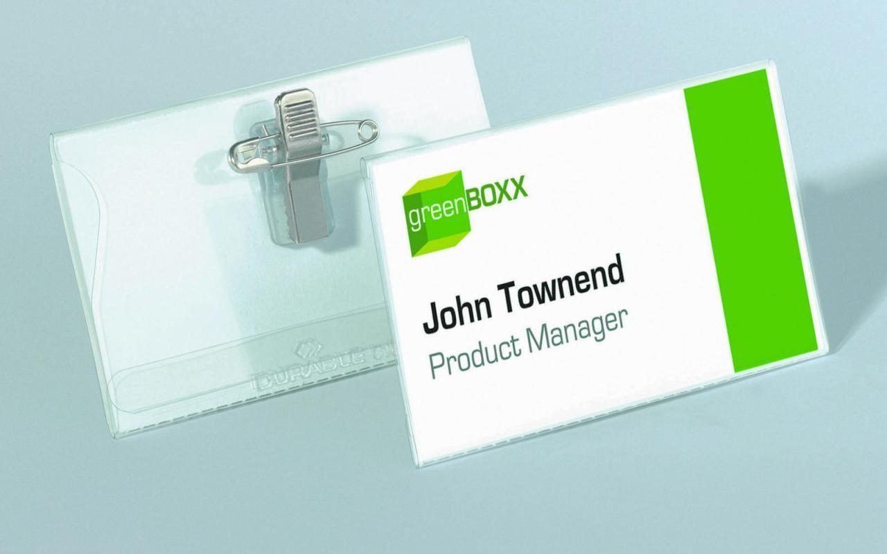 DURABLE Namensschilder transparent 7.5 cm x 4 cm