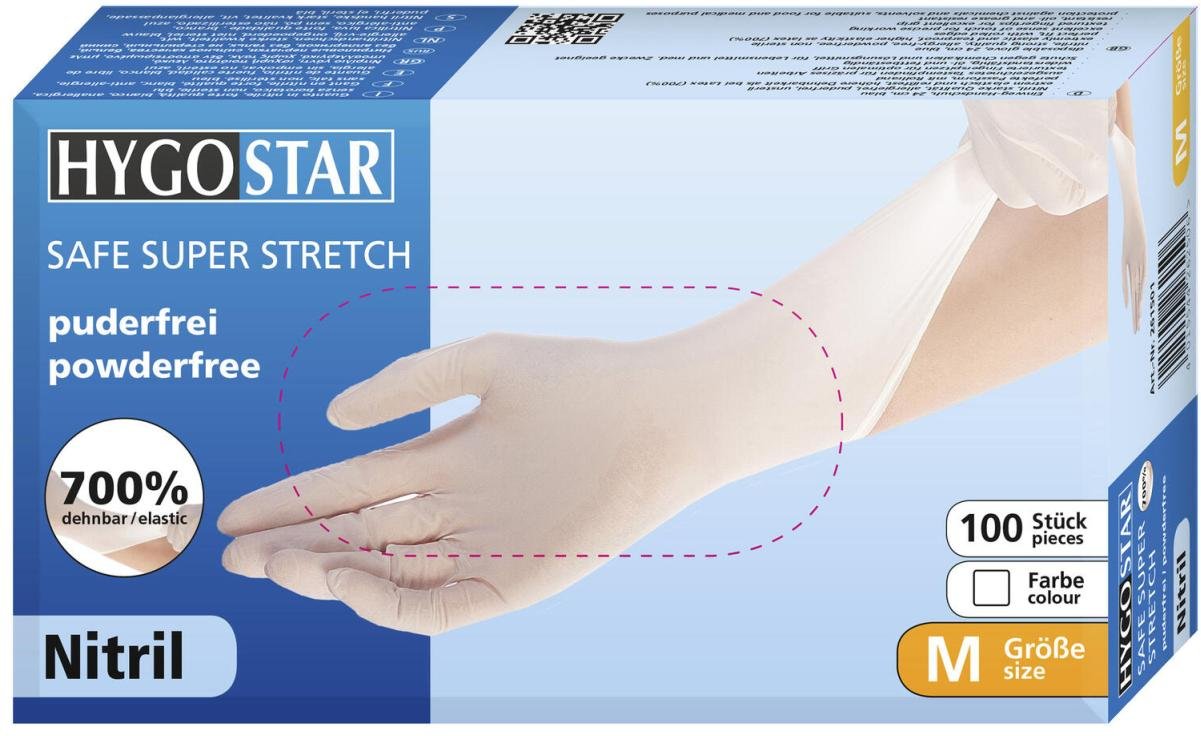 Thumbnail - HYGOSTAR Einmalhandschuhe SAFE SUPER STRETCH M weiß