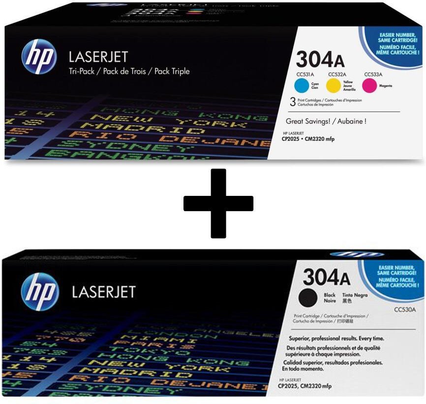 HP Original 304A Toner 4er Set schwarz, cyan, magenta, gelb