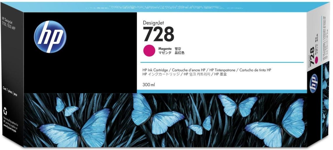 HP Original 728 Druckerpatrone - magenta (F9K16A)