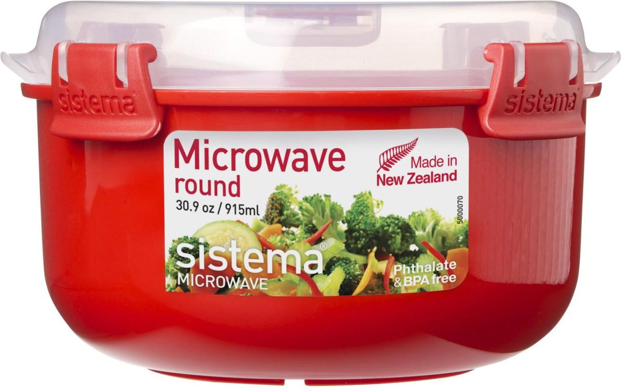 sistema® Mikrowellentopf 9.3 cm hoch rot, transparent