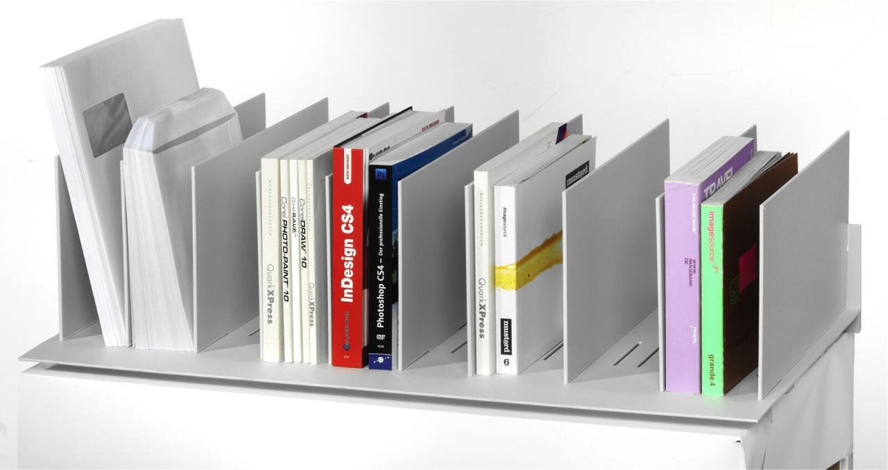 PAPERFLOW Buchstütze 85,8 x 32,3 x 23,3 cm lichtgrau