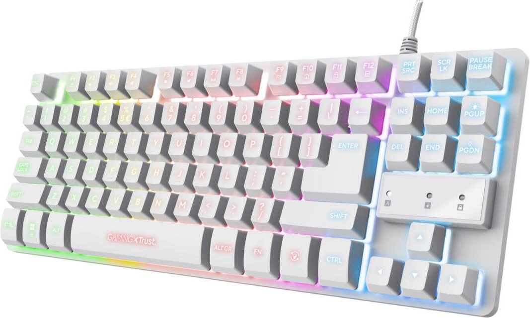 Trust Gaming GXT 833W Thado Tastatur mit TKL-Beleuchtung - Weiß DE