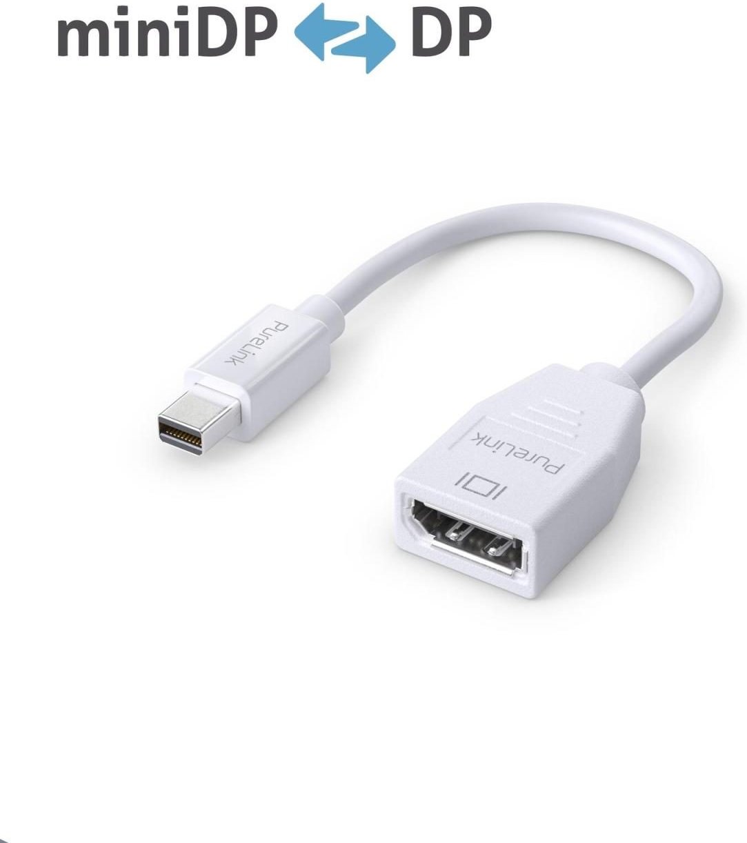 Thumbnail - PureLink Mini DisplayPort auf DisplayPort Adapter - 4K60 - iSerie - weiß - 0,10m
