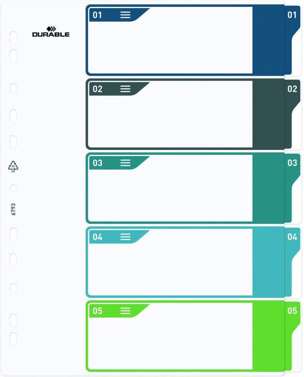 Thumbnail - DURABLE Ordnerregister Überbreite 1-5 DIN A4