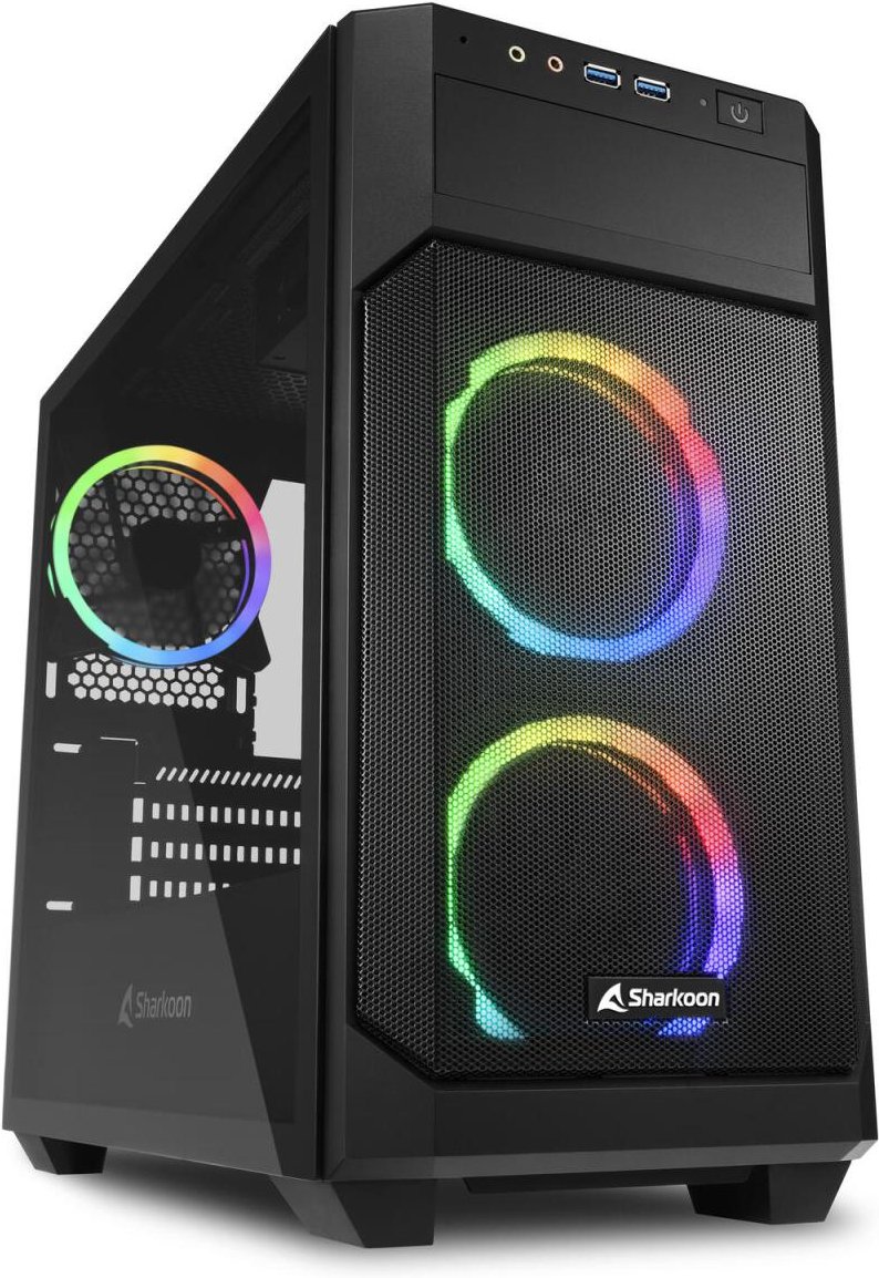 Sharkoon PC Gehäuse V1000 RGB Micro-ATX schwarz