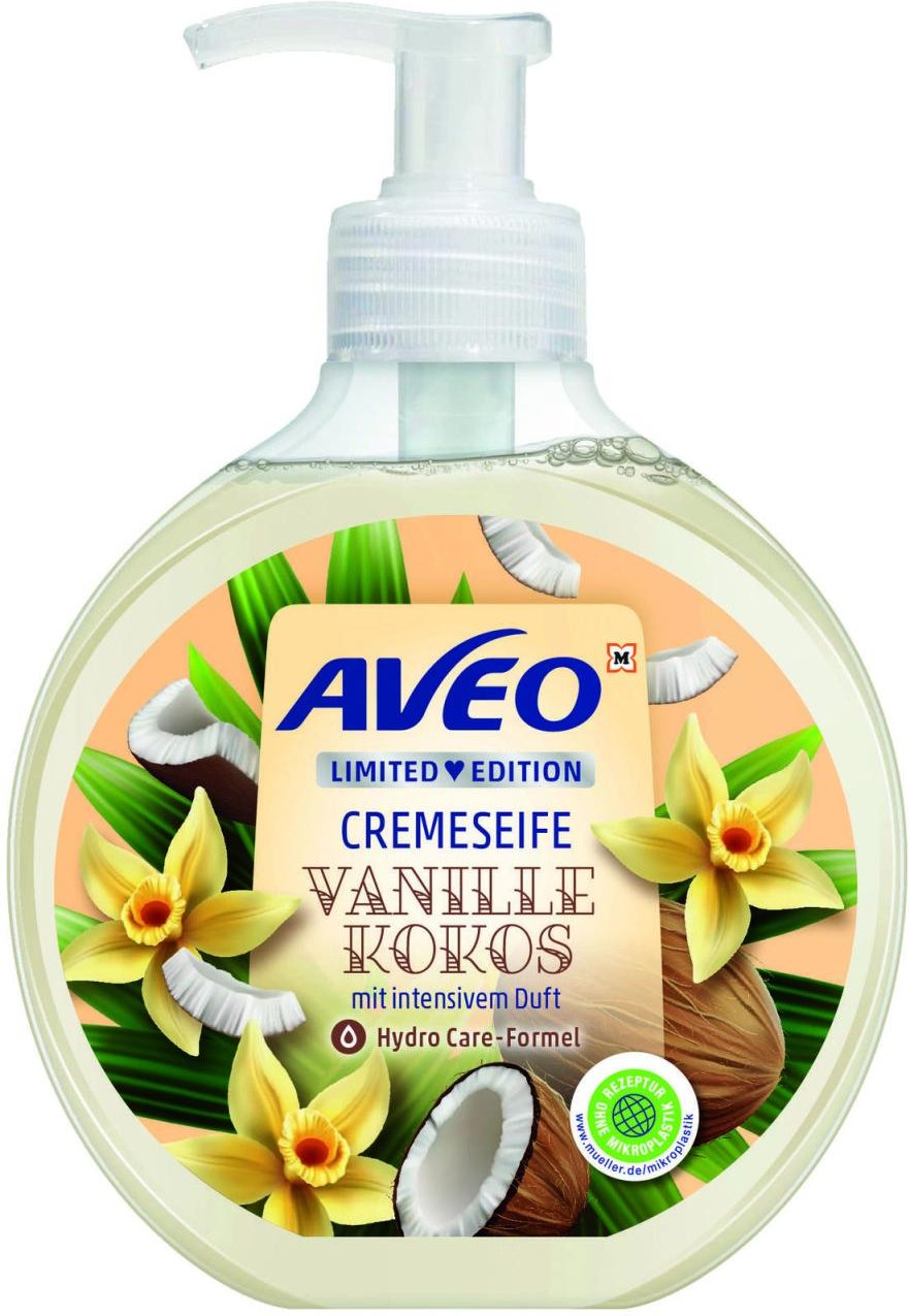 AVEO Flüssigseife im Spender Vanille Kokos 500 ml