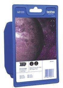 Brother Original LC-1220BK Druckerpatronen Doppelpack schwarz 600 Seiten (LC1220BKBP2DR)