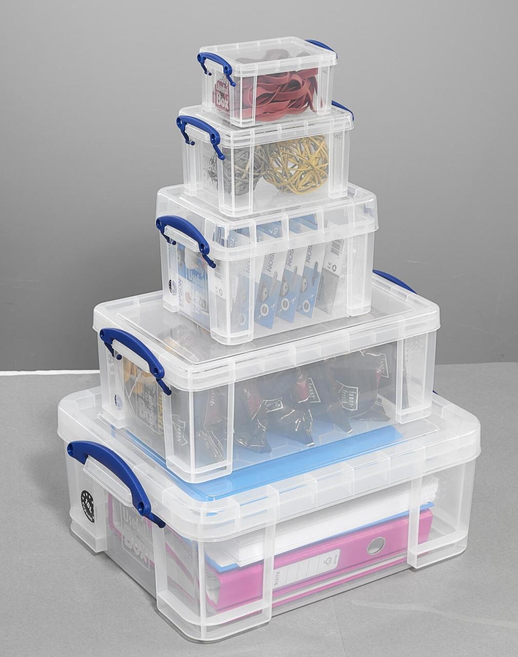 Thumbnail - Really Useful Box Aufbewahrungsboxen-Set 32,3 l - 39,0 x 48,0 x 20,0 cm transparent