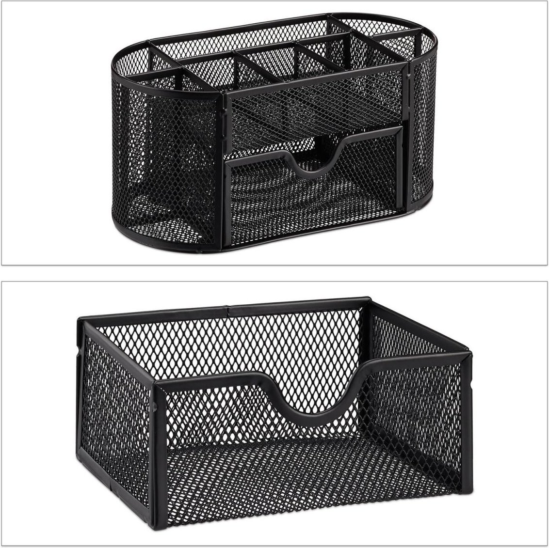 relaxdays Schreibtisch-Organizer 22,0 x 11,0 x 10,5 cm schwarz