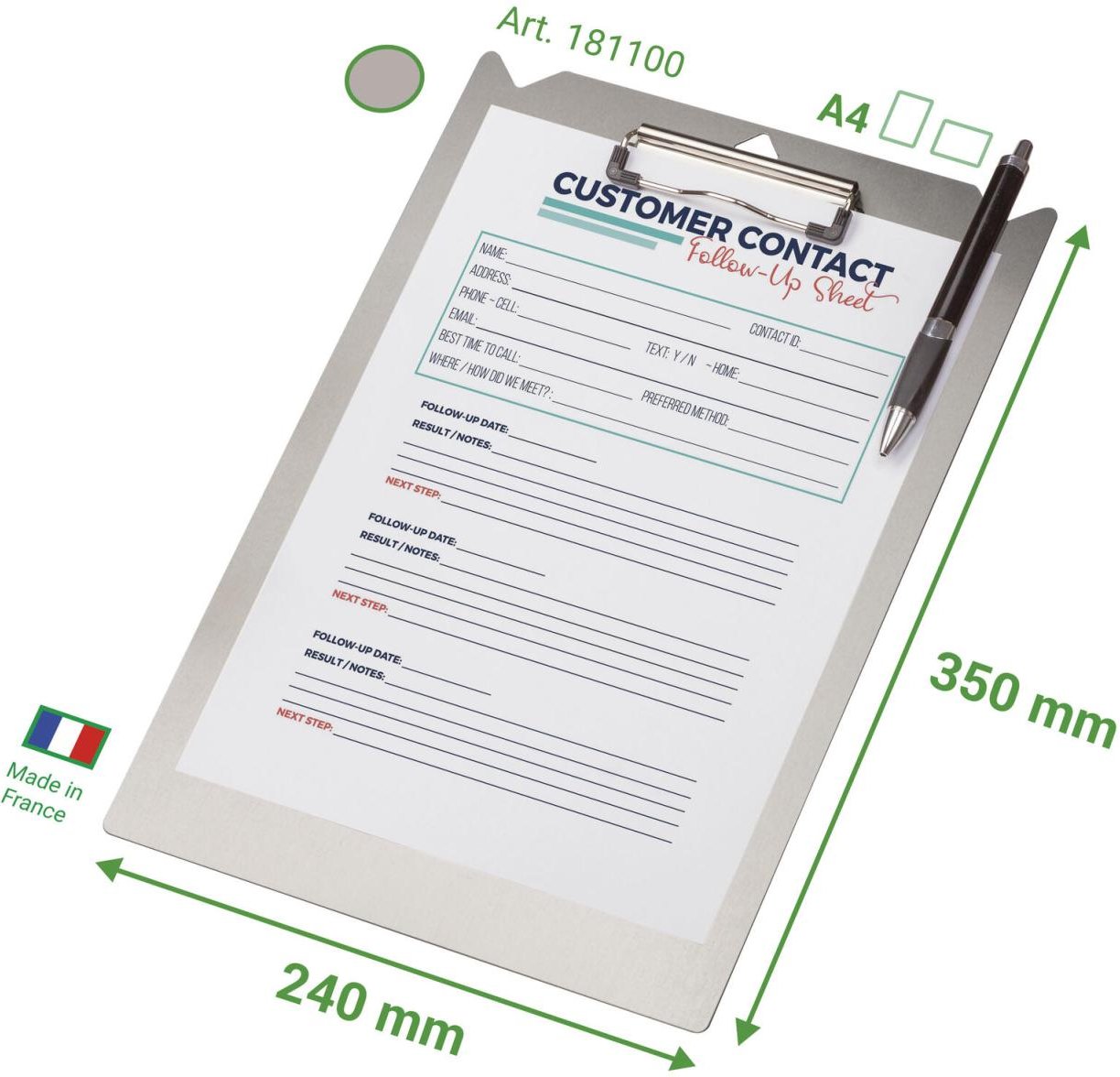 tarifold Klemmbrett DIN A4 silber