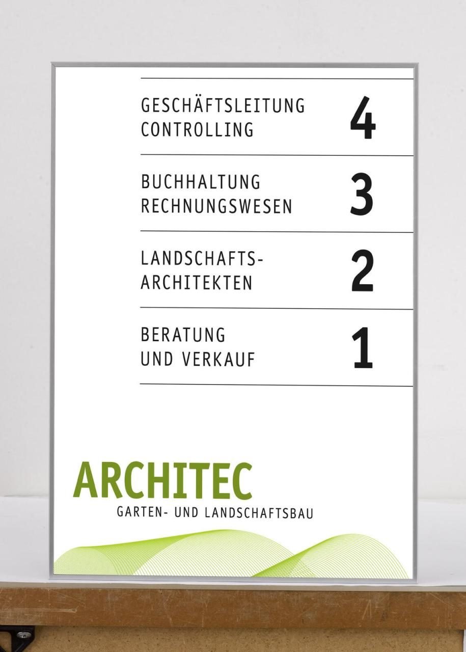 SignSystems® Türschild 21,5 x 30,2 cm silber