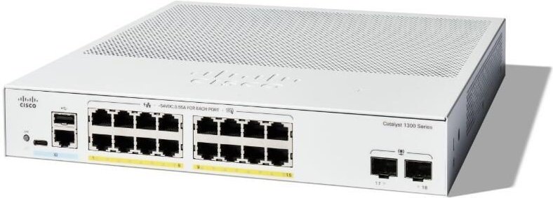 Cisco Catalyst 1300-16FP-2G Switch 16x 1GbE + 2x 1GbE SFP L3 managed
