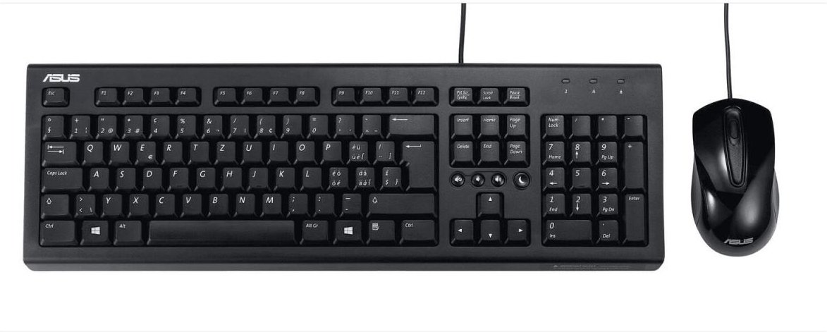 ASUS U2000 Tastatur-und-Maus-Set, Schwarz