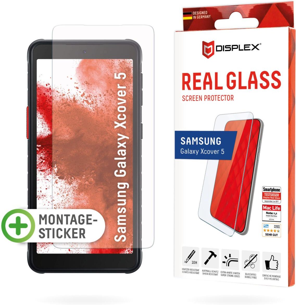 DISPLEX Panzerglas Displayschutz für Samsung Galaxy Xcover 5