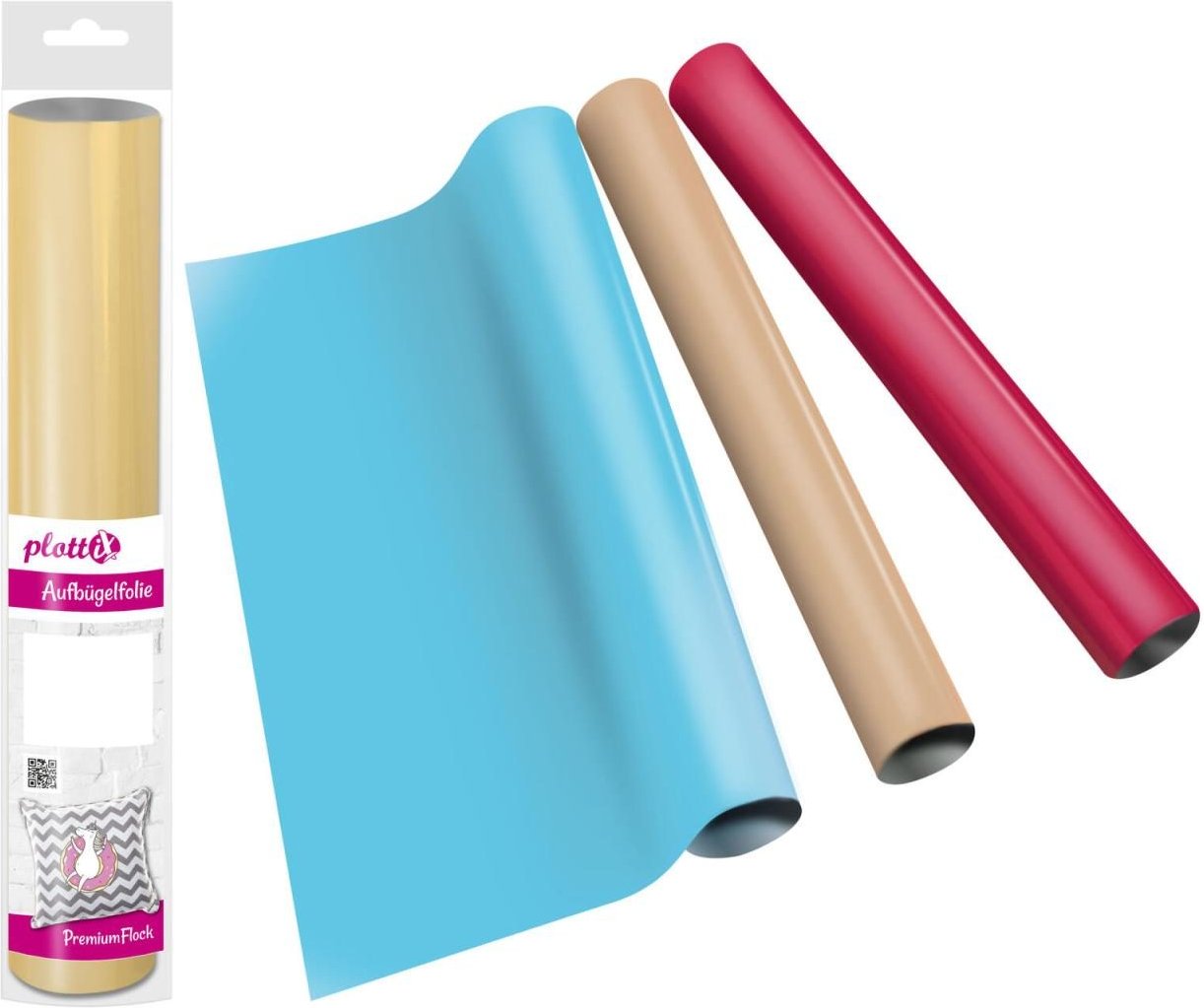 plottiX Aufbügelfolie 32 cm x 50 cm türkis