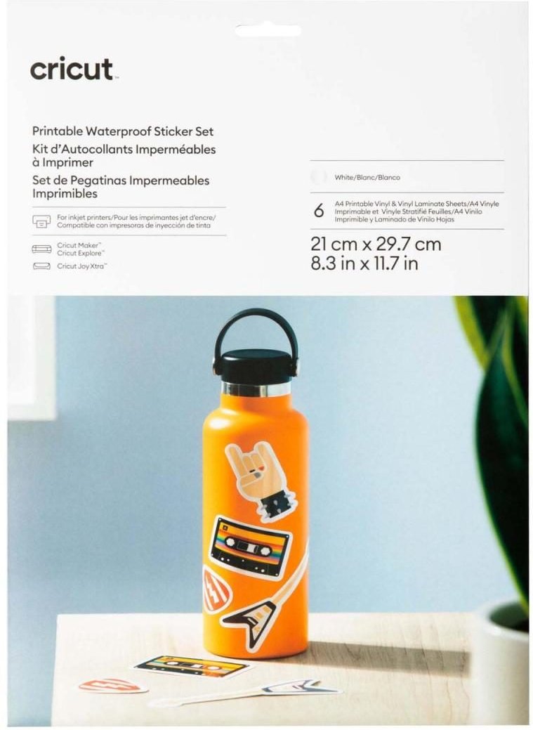 Cricut bedruckbare Aufkleberfolie für Schneideplotter weiß