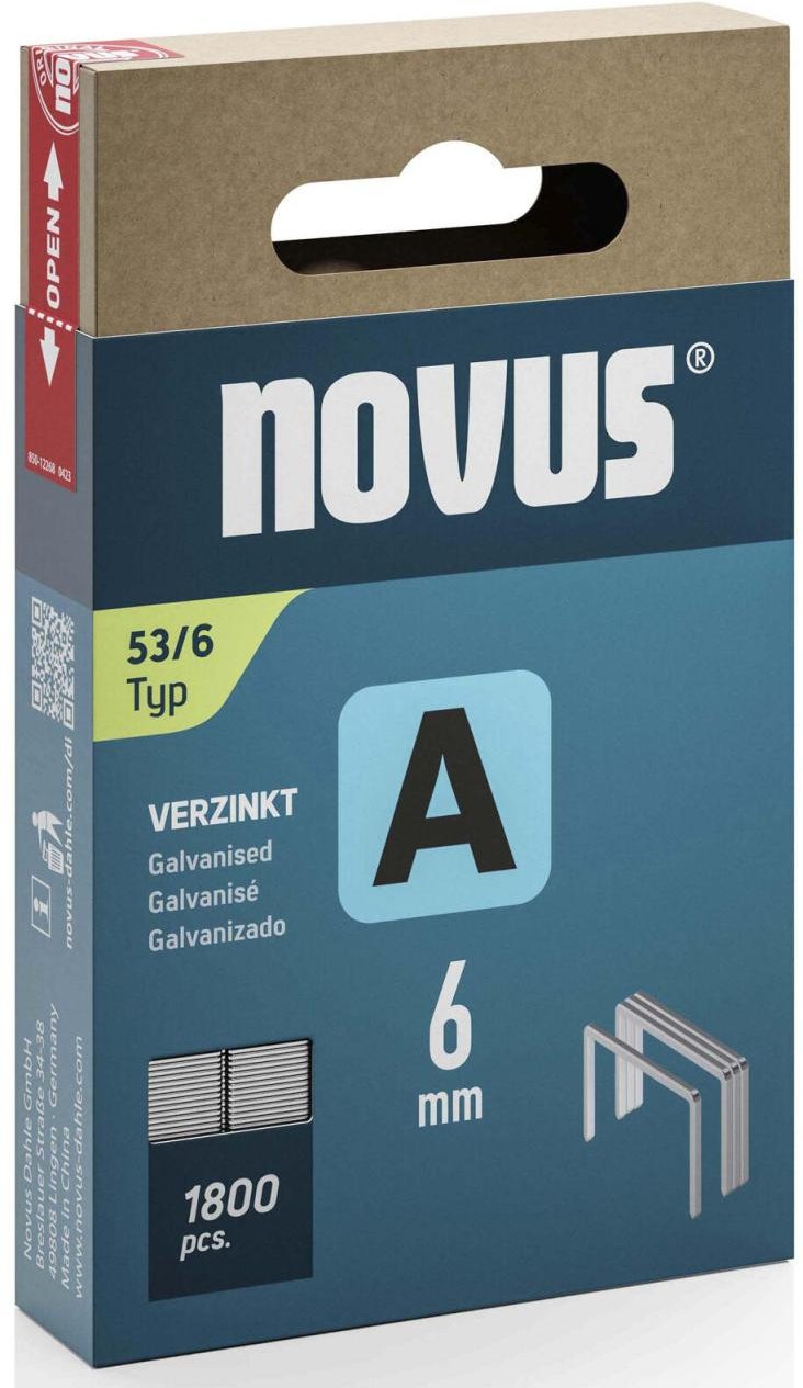 Thumbnail - novus Tackerklammern 53/6 Feindraht hart 6 mm