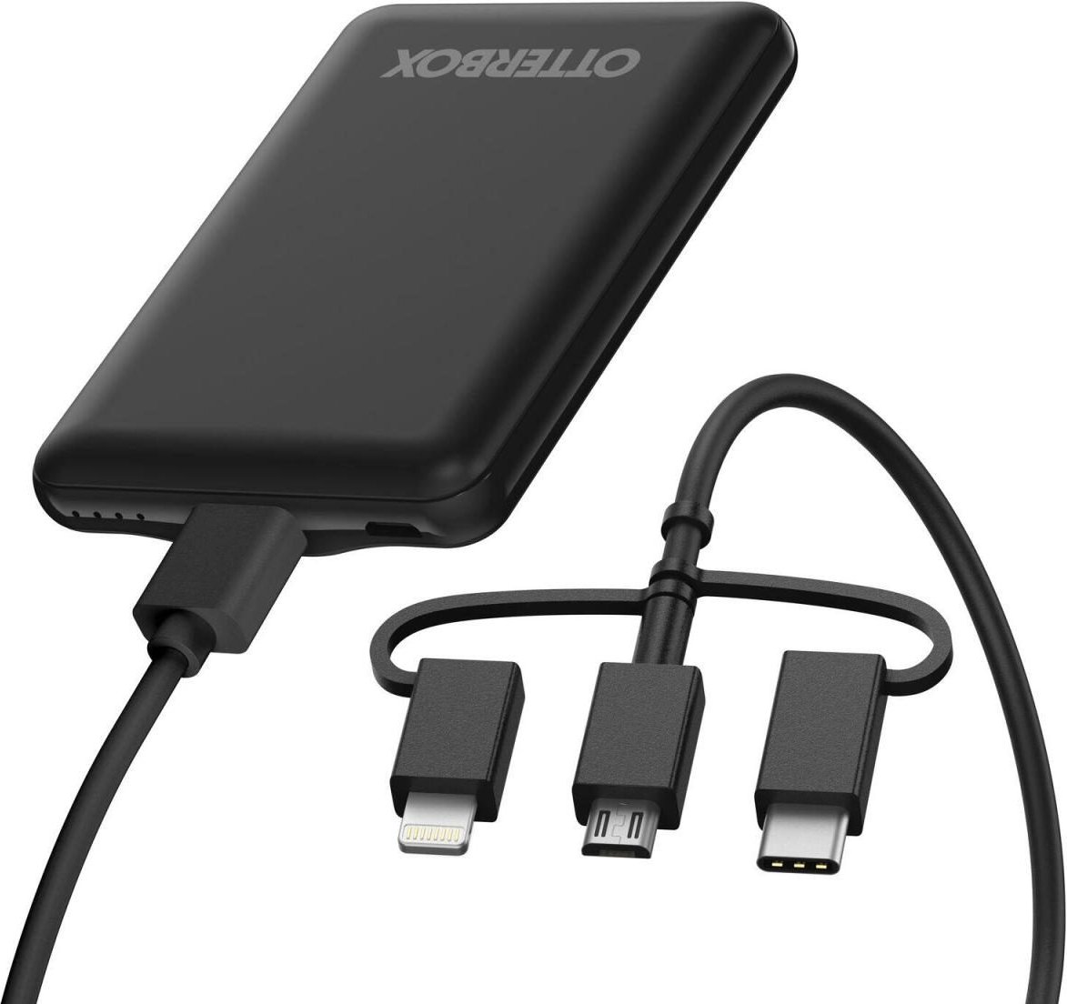 0 OtterBox 5.000 mAh Powerbank mit Universal USB-Kabel (Schwarz)