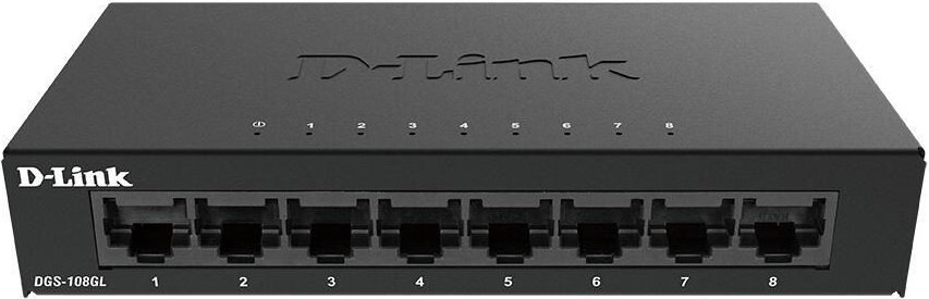 D-Link DGS-108GL/E Gigabit Desktop Switch mit Metallgehäuse, 5 Jahre Herstellergarantie