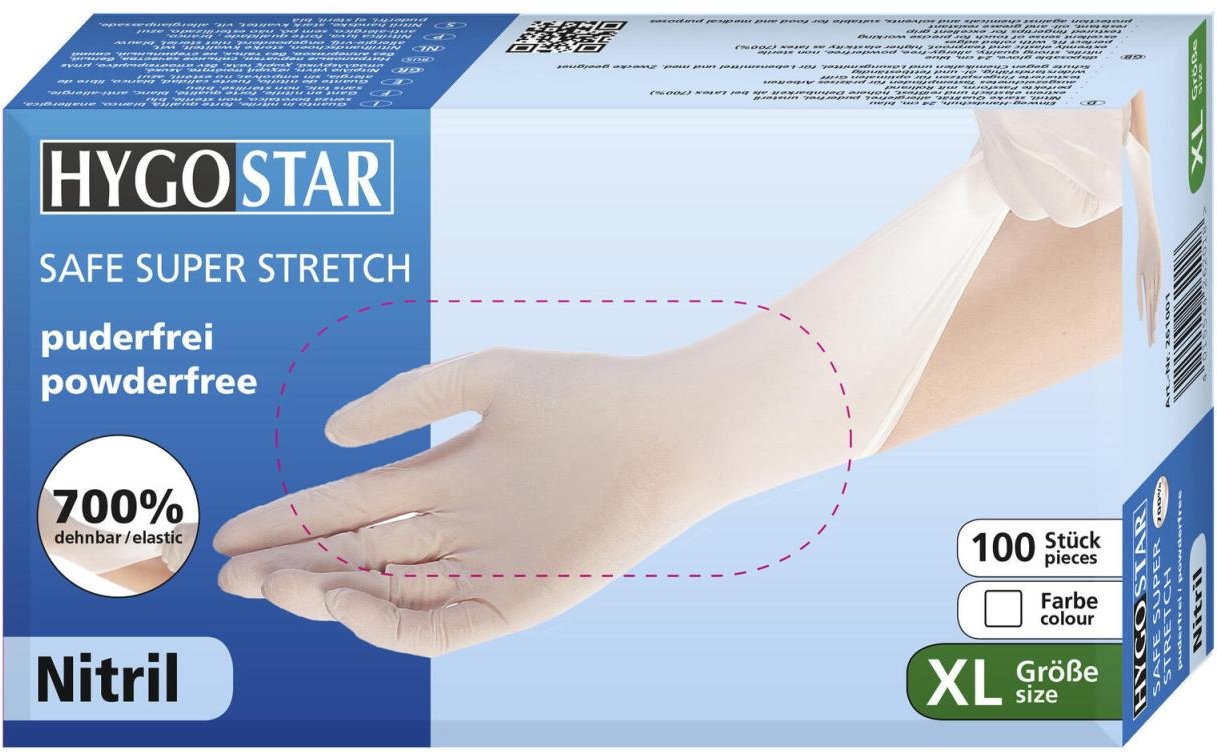 Thumbnail - HYGOSTAR Einmalhandschuhe SAFE SUPER STRETCH XL weiß