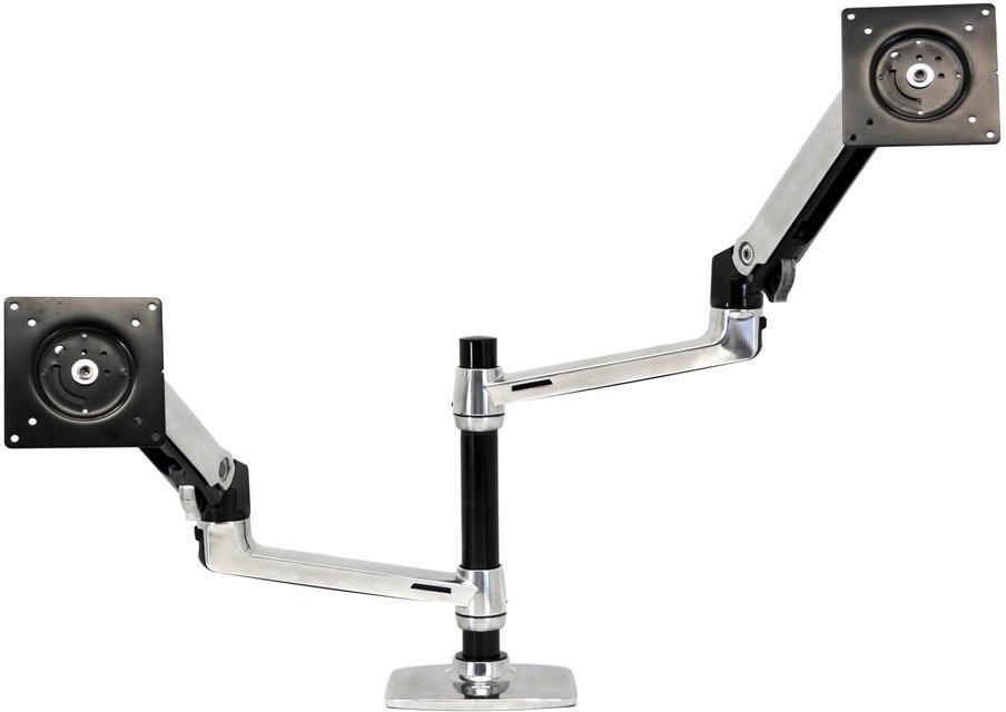 Thumbnail - Ergotron LX Dual Monitorarm Tischhalterung inkl. Notebook Halterung für zwei Monitore bis 60,96 cm 24 Zoll Aluminium