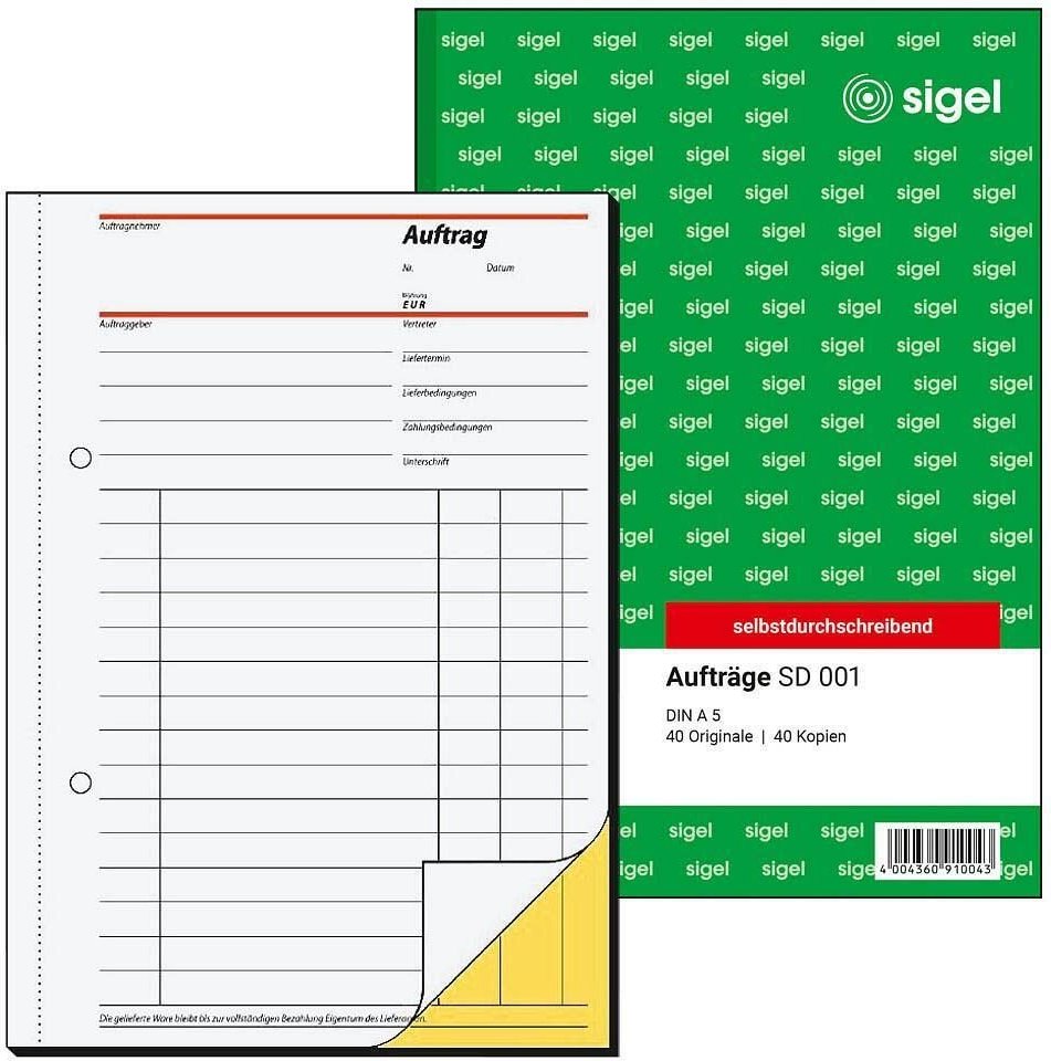 Thumbnail - sigel Auftrag SD001 DIN A5 - 2x 40 Blatt