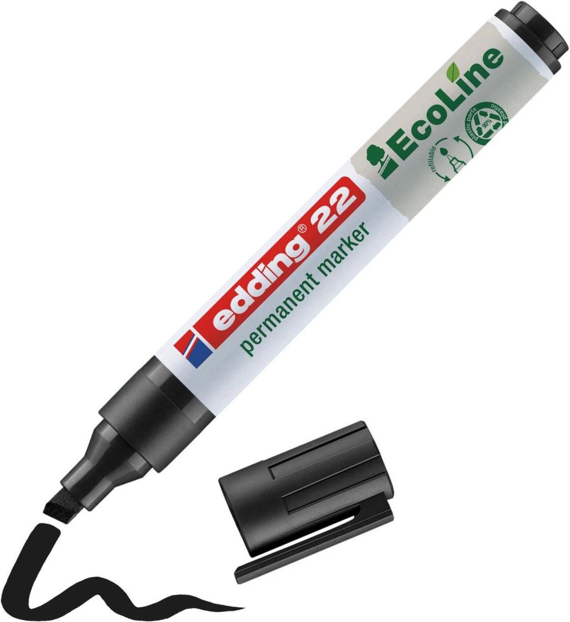 Thumbnail - edding 22 EcoLine Permanentmarker 1.0 - 5.0 mm Schwarz