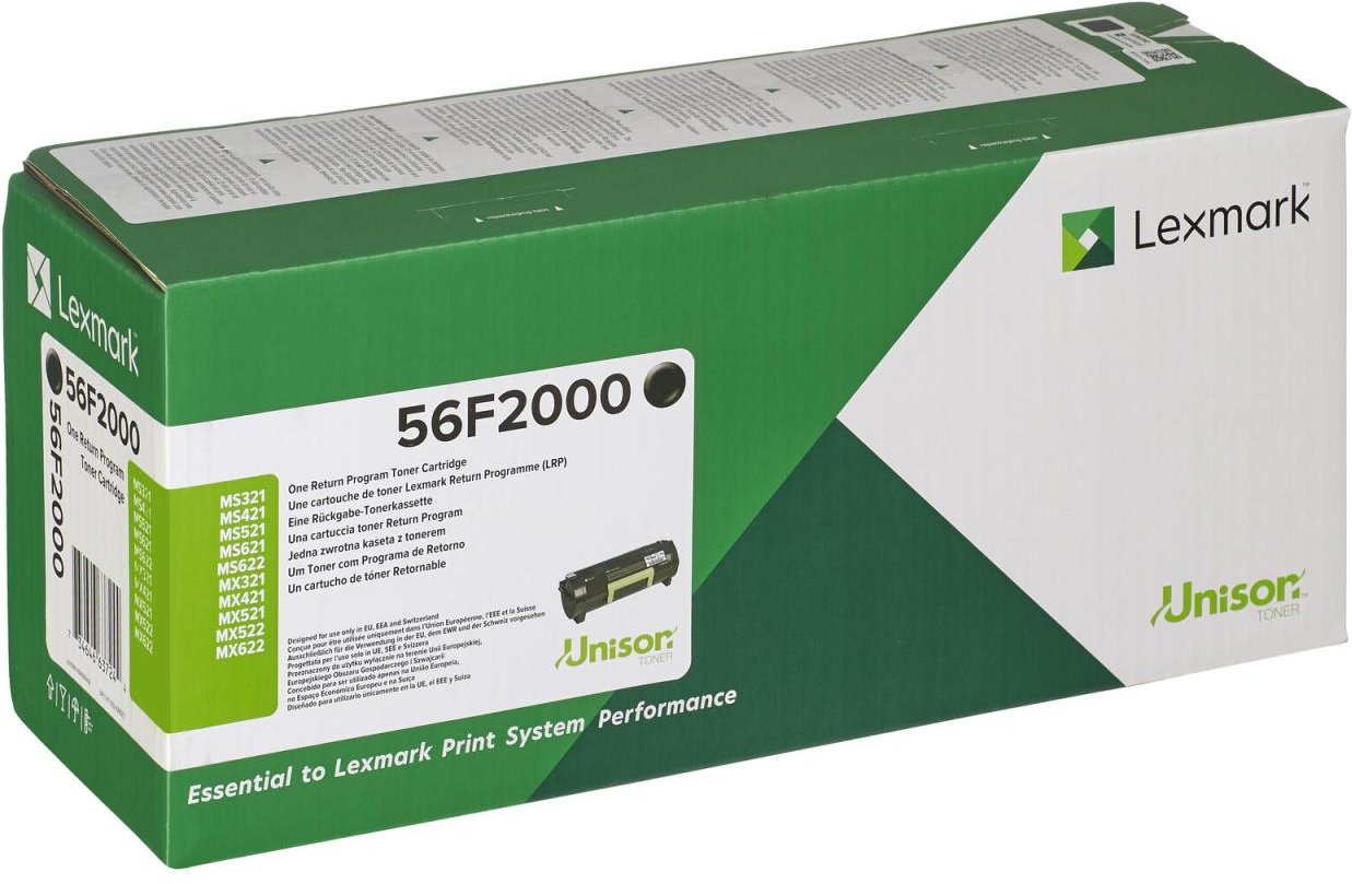 MX522adhe, MX622ade/adhe, MS621dn, MS622de Lexmark Original Toner schwarz 6.000 Seiten (56F2000) für MS321dn, MS421dw/dn...