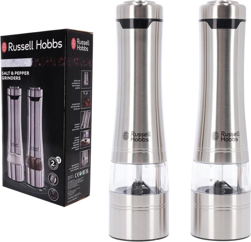 Russell Hobbs Salz und Pfeffer Mühle elektrisch 2er Set Edelstahl
