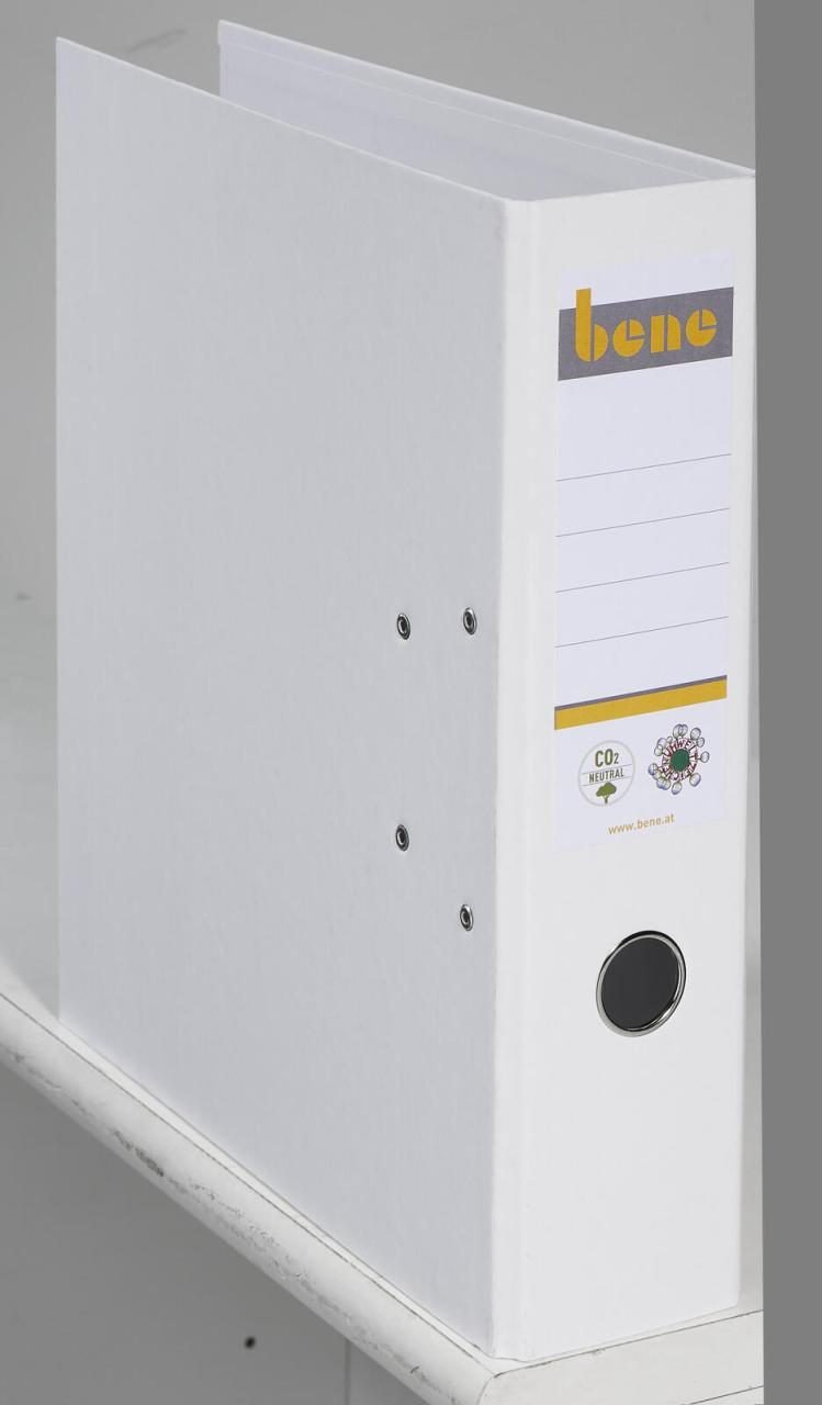 Thumbnail - bene Ordner Rückenbreite 8 cm DIN A4 Karton weiß