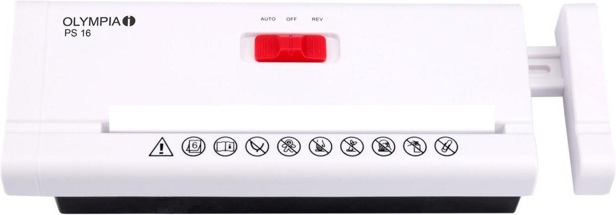 OLYMPIA PS16 Aktenvernichter mit Streifenschnitt bis 6 Blatt weiß