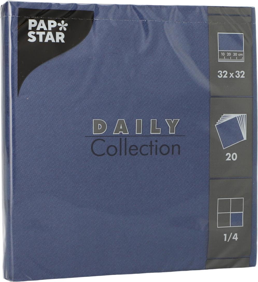 PAPSTAR Servietten 32,0 x 32,0 cm 2-lagig dunkelblau