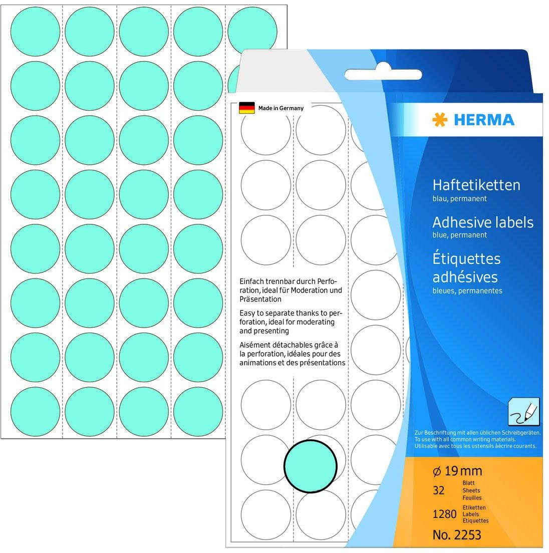HERMA Klebepunkte Ø 19,0 mm blau