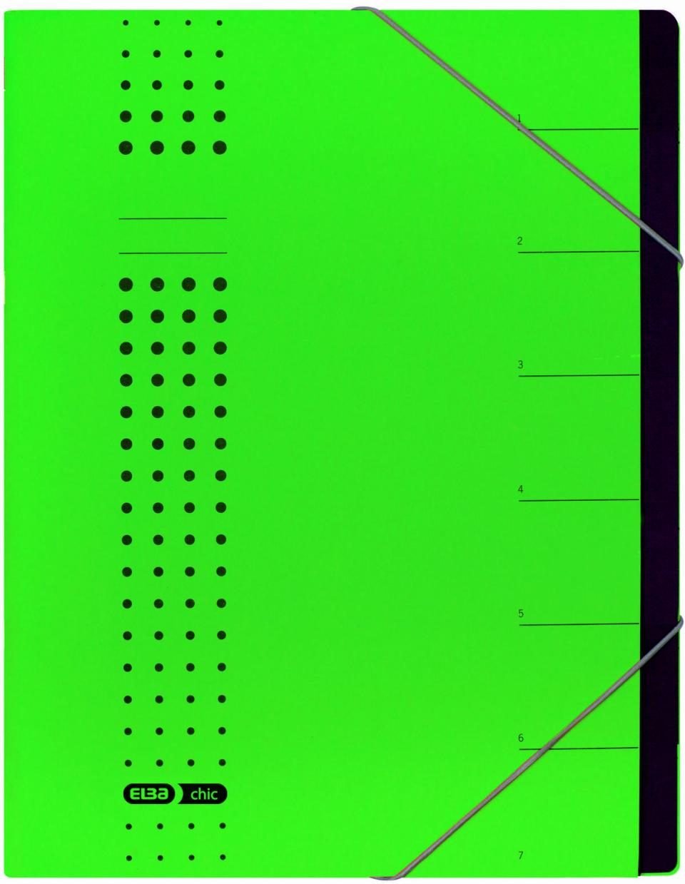 ELBA chic Ordnungsmappen DIN A4 7 -Fach grün
