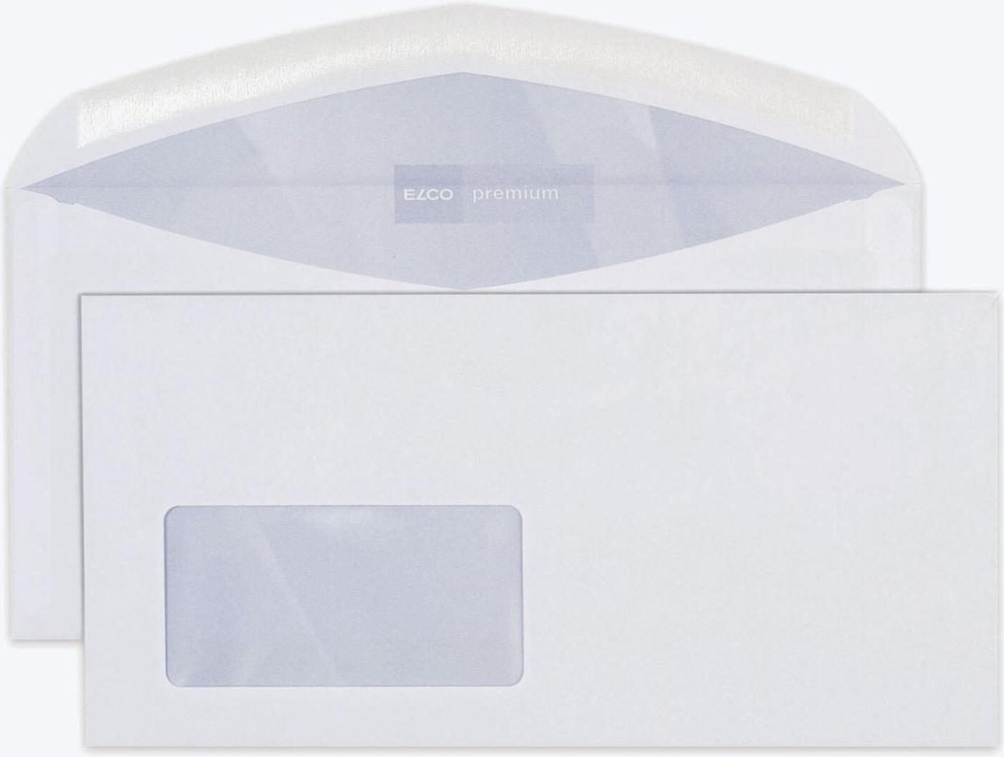 ELCO Briefumschläge DIN lang+ mit Fenster nassklebend