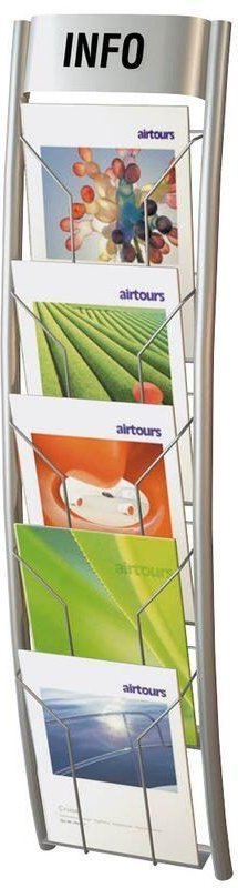 Kerkmann Wandprospekthalter DIN A4 5-Fach alusilber