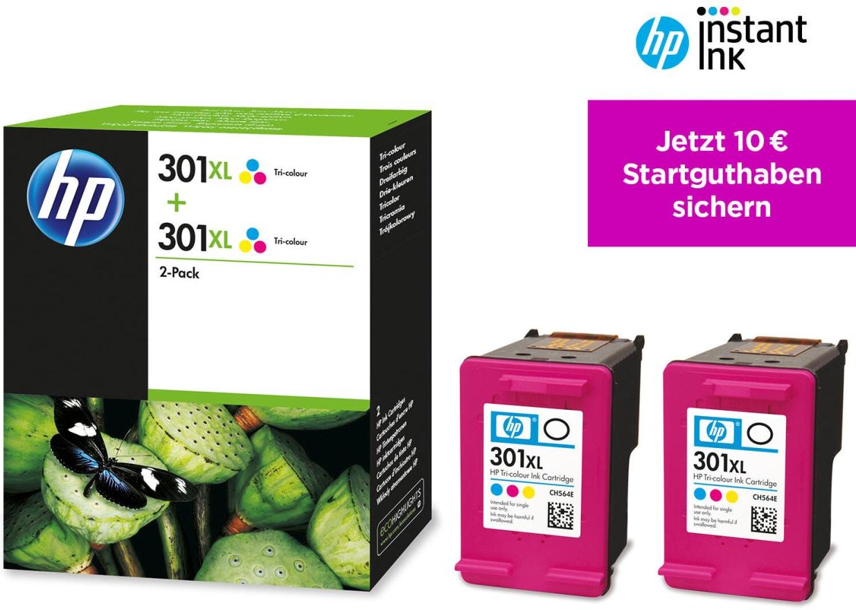Thumbnail - HP Original 301XL Druckerpatrone - Doppelpack cyan, magenta, gelb (D8J46AE)
