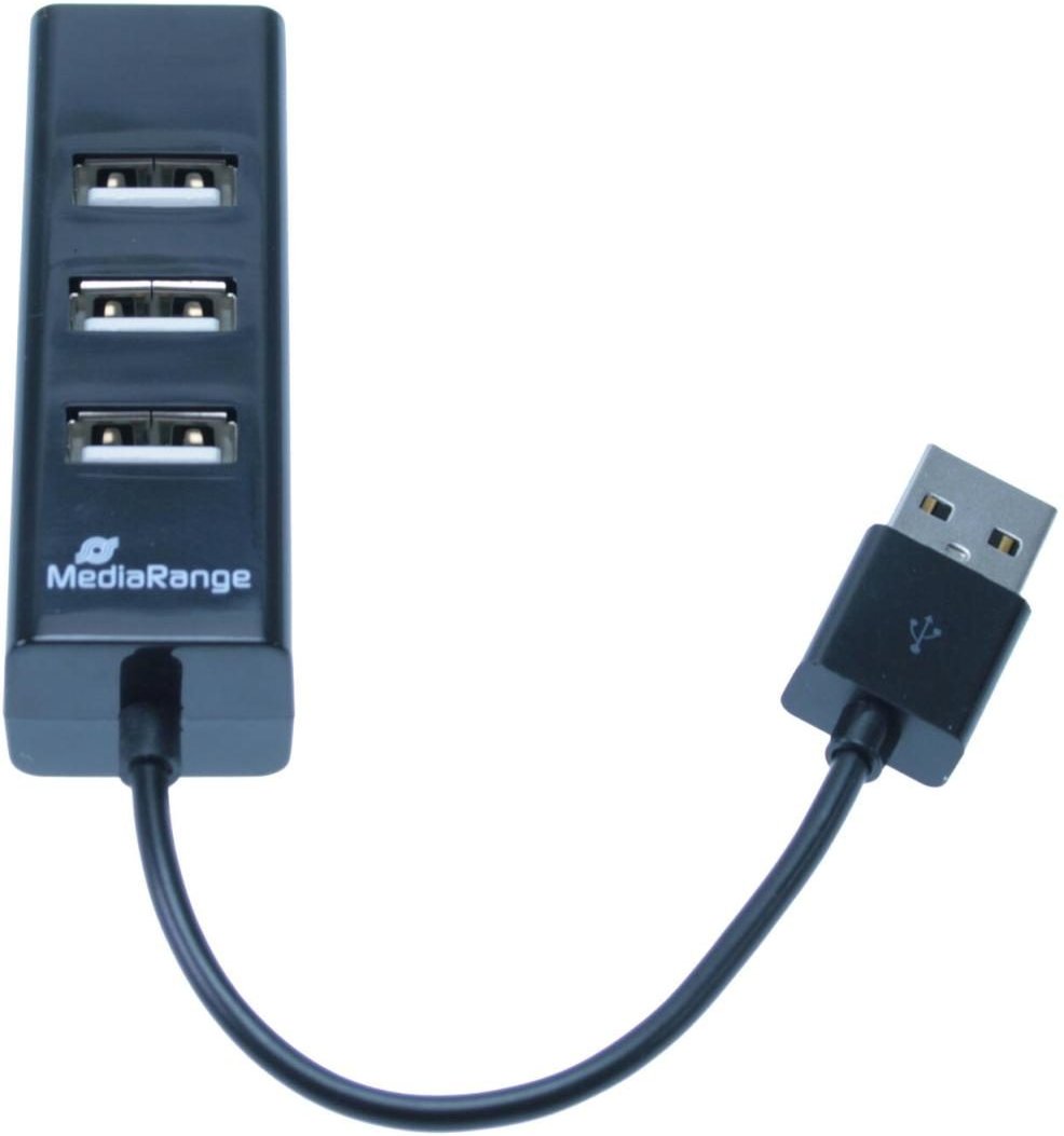 MediaRange USB-Hub 4-fach schwarz