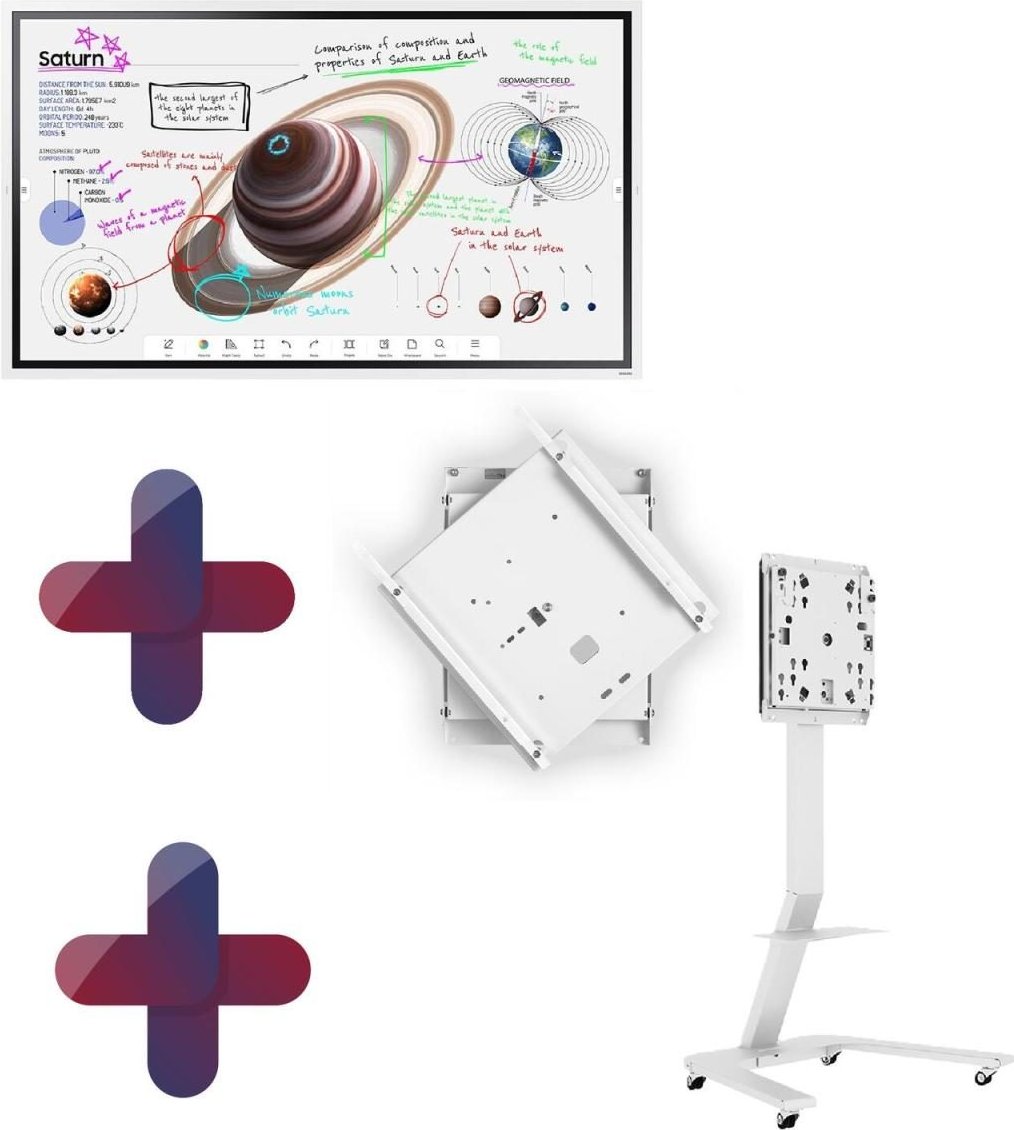 Samsung Flip Pro WM65B Flipchart 165 cm 65 Zoll inkl. Hagor ST SA Flip II 55 Standsystem