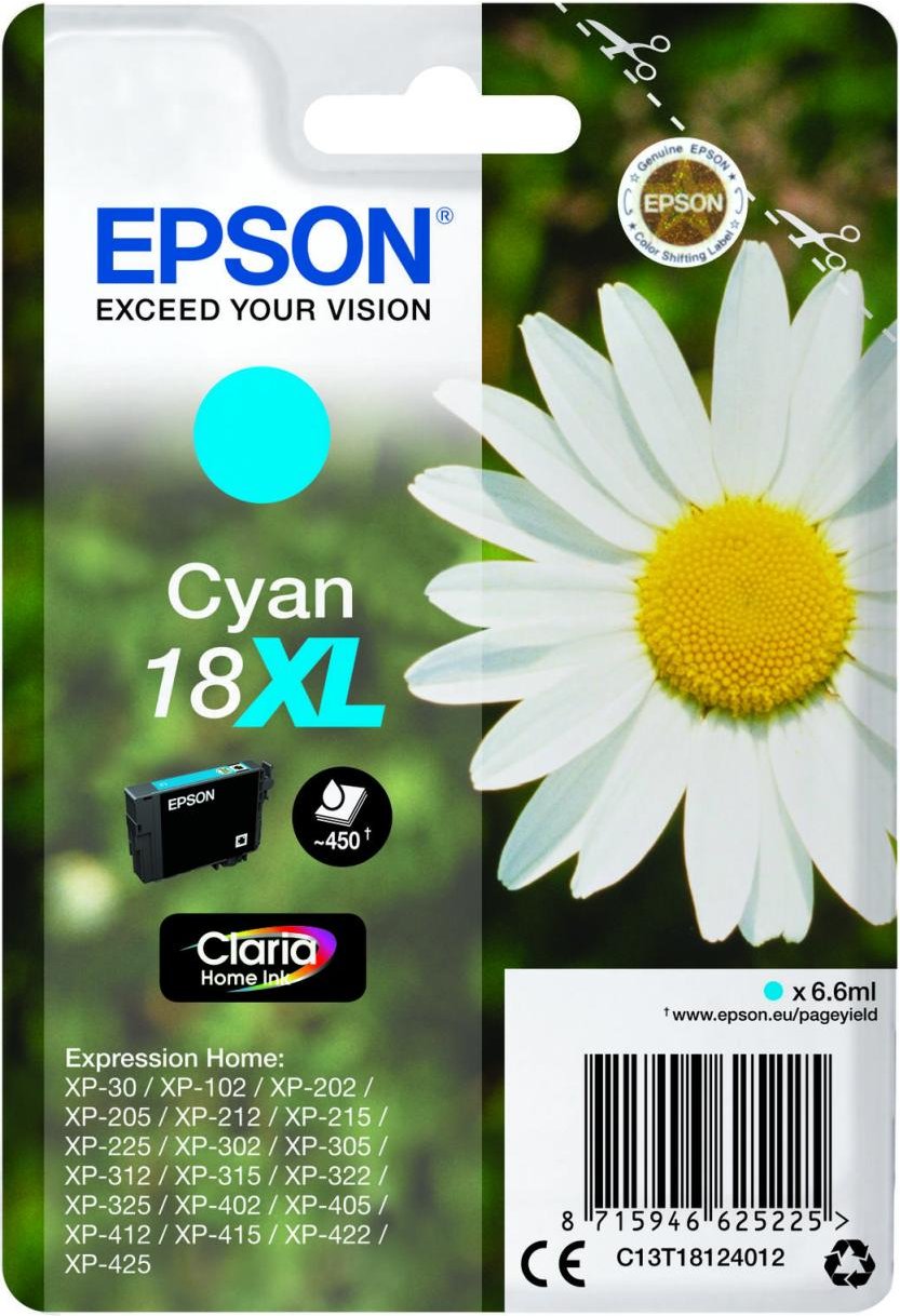 Epson Original 18XL Gänseblümchen Druckerpatrone - cyan (C13T18124012)