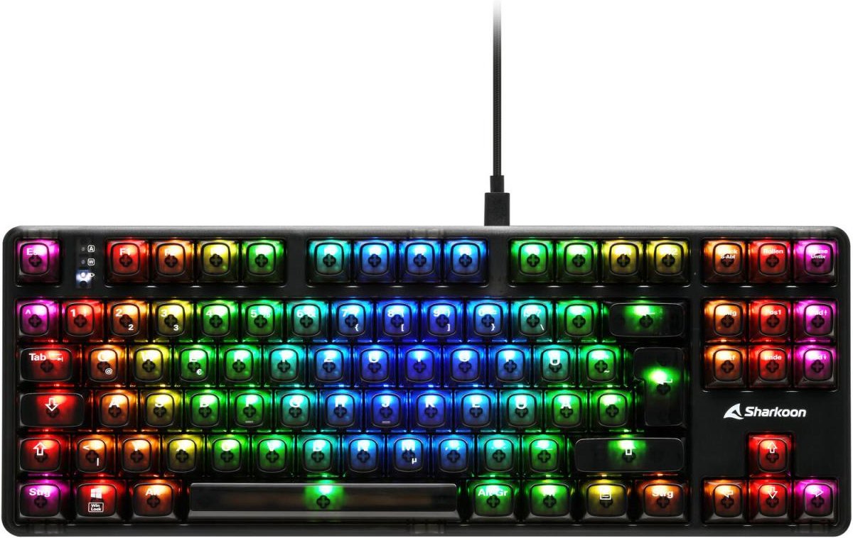 Sharkoon Crystal Shark mechanische Gaming-Tastatur, schwarz
