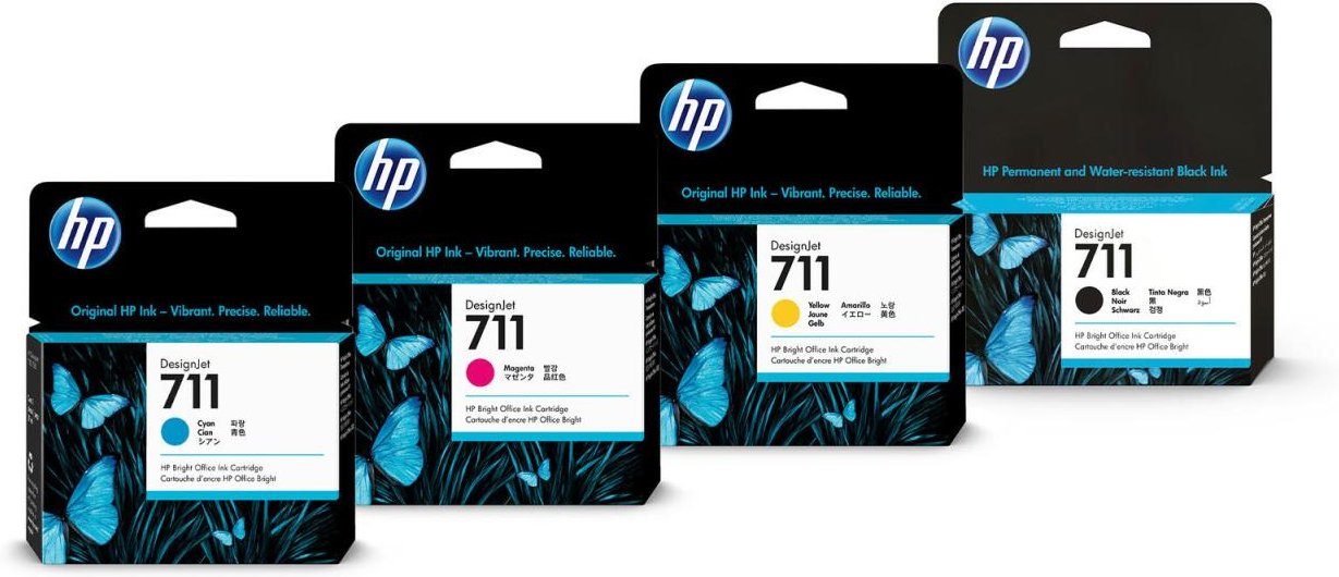 HP Original 711 Druckerpatronen - 4er Multipack (CZ130A, CZ131A, CZ132A, CZ129A)