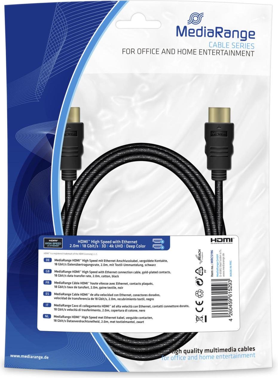 Thumbnail - MediaRange HDMI-Kabel MRCS196 2 m