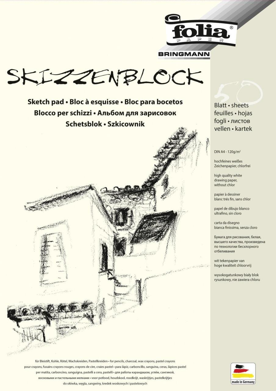 folia Skizzenblöcke DIN A4, 50 Blatt