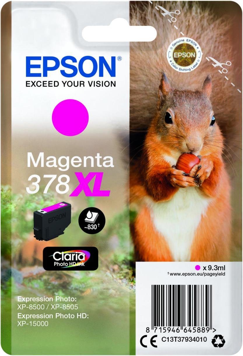 Epson Original 378XL Eichhörnchen Druckerpatrone magenta 830 Seiten 9,3ml (C13T37934010)