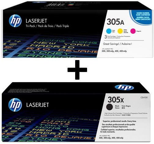 HP Original 305A/305X Toner - 4er Multipack (CF370AM, CE410X)